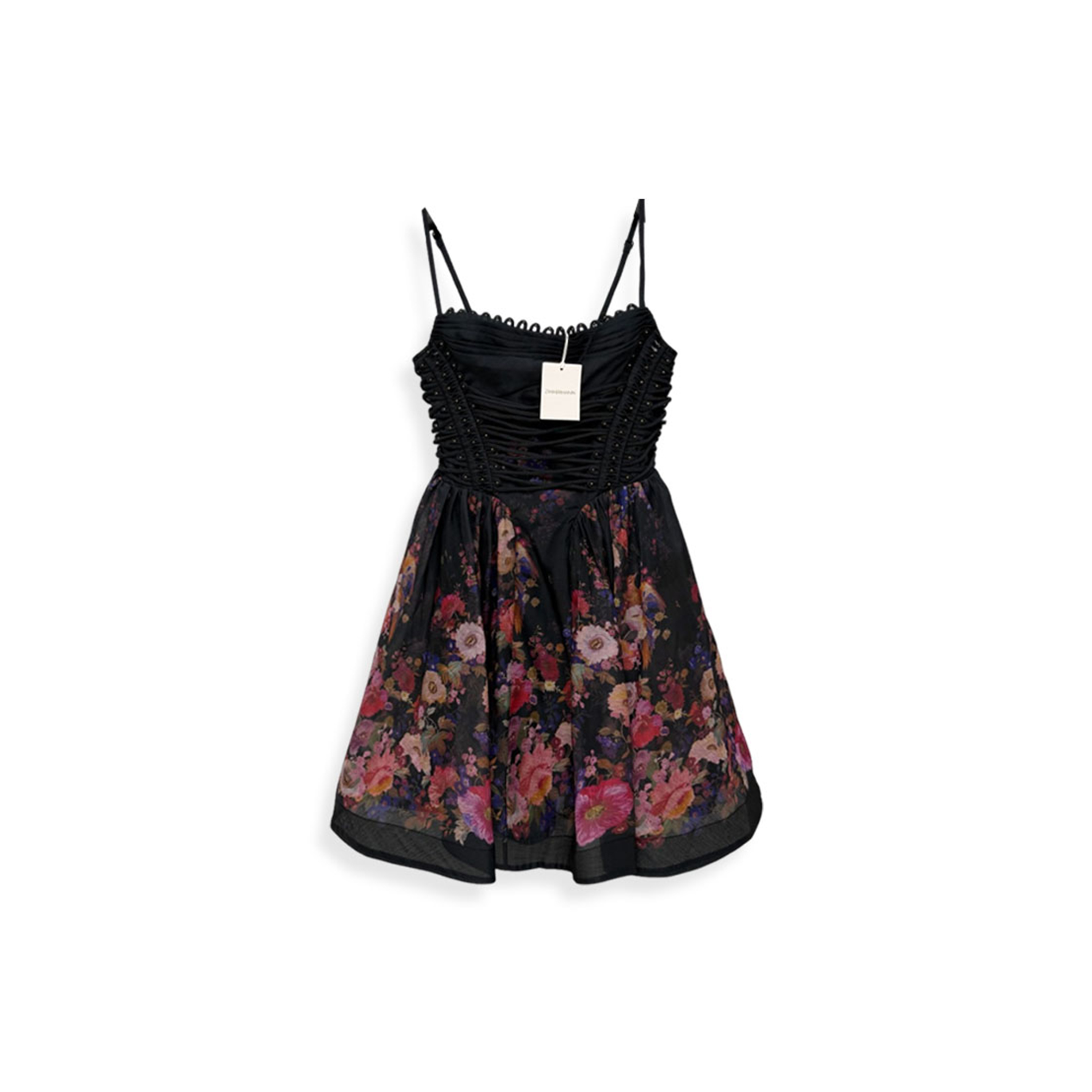 ZIMMERMANN NATURA RUCHED MINI DRESS 